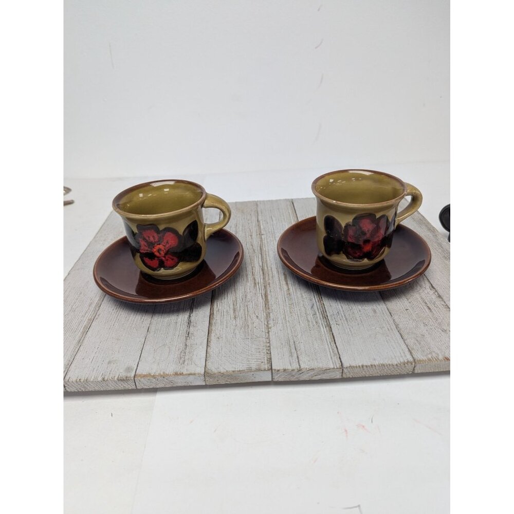 Vintage Zell am Harmersbach Lima Teacups & Saucers Set 2 West Germany 4777